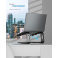 thumbnail image 3 of YSTIANN Support Ergonomique Réglable pour Ordinateur Portable pour une Meilleure Posture, Support d'Ordinateur Portable Portable et Stable avec Design de Ventilation, Convient à la Plupart des Ordinateurs Portables, Idéal pour Espace de Travail à Domicile, Noir AZ78-944, 3 of 5