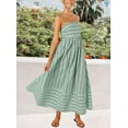 thumbnail image 2 of Chouyatou Women's Striped Back Smocked Maxi Dress Sexy Spaghetti Strap Cut Out Flowy Swing Long Dress, 2 of 3