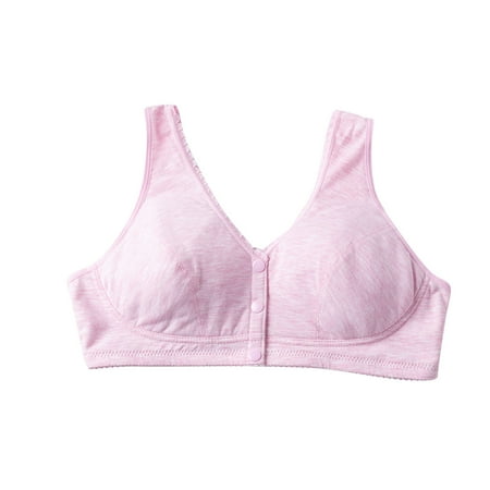 Virmaxy Women s Solid Color Daily Bra Wireless Sexy Without Trace Backless Bra Gathering Anti-Sagging Lingerie Compression Easy Fit Comfort No Underwire Bra Pink-15 XL