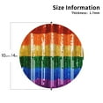 thumbnail image 2 of Gay Pride Rainbow Flag Set of 6 Faux Leather 4 Inch Coasters Drinks Tabletop Home Dinning Round Shape, 2 of 6