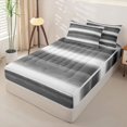 thumbnail image 2 of Homewish Gray Horizontal Stripes Zipper Twin Comforter Sets with Fitted Sheet and 2 Pillowcases,Aesthetic Artwork Zipper Bedding Set,Light Gray Reversible,4pcs, 2 of 8