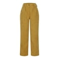 thumbnail image 4 of Hfyihgf Women's Classy High Waisted Corduroy Pants Casual Comfy Straight Leg Trousers with Pockets(Khaki,L), 4 of 8