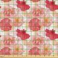 thumbnail image 2 of Ambesonne Flowers Vintage Fabric by the Yard Upholstery, Delicate Floral, 5 Yards, Blush Coral Dark Pink, 2 of 5