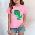 thumbnail image 2 of Gubotare Kids Blouses Girls Girls' Short Sleeve Shirts Summer Cute Crewneck Blouse Tops (Pink,Size 7-8 Years), 2 of 4