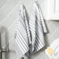 thumbnail image 2 of T-fal Dual-Sided Skipping Striped Kitchen Towels, 2-Pack, Graphite, 2 of 5