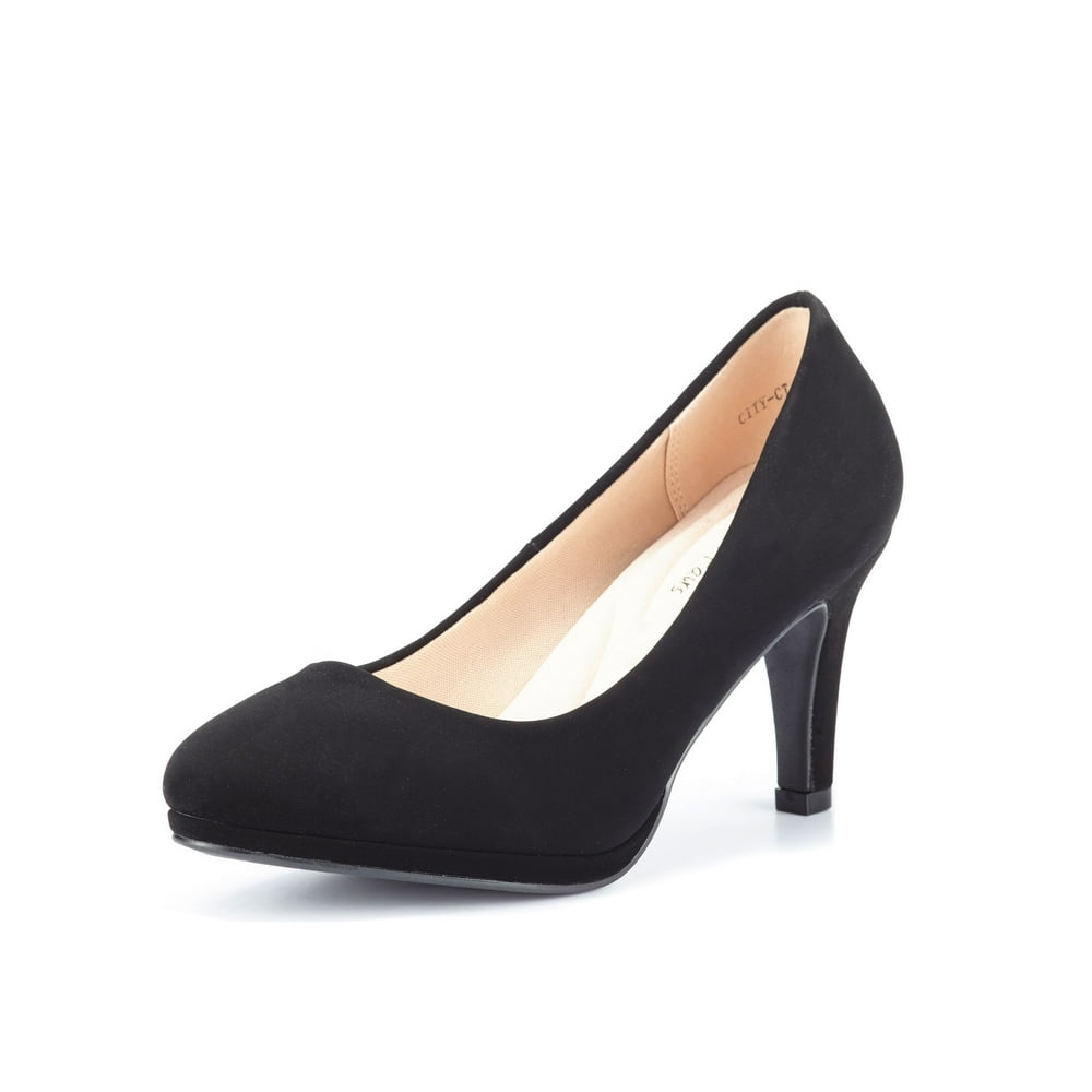 black medium heels