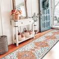 thumbnail image 5 of Findosom 2'x10' Vintage Runner Rug 0.4" Distressed Hallway Rug Non Slip Laundry Runner Rug Decor Rug Washable Runner Rug Kitchen Floor Mat Entryway Rug Runner for Laundry Kitchen Entryway, Orange, 5 of 7