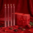 thumbnail image 6 of 4pcs Plated Taper Candles - Long Pole Design, Romantic Lighting Decoration, Perfect for Net Red Restaurant Plating and Wedding Holiday Party Decor, Red, 6 of 6