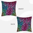 thumbnail image 7 of DouZhe Velvet Decorative Throw Pillow Covers Set of 2, Soft Square Cushion Cover with Invisible Zipper Rainbow Animal Texture Printing, 18"x18", 7 of 7