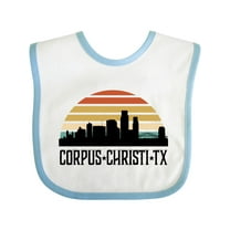 Inktastic Corpus Christi Texas Skyline Retro Boys or Girls Baby Bib