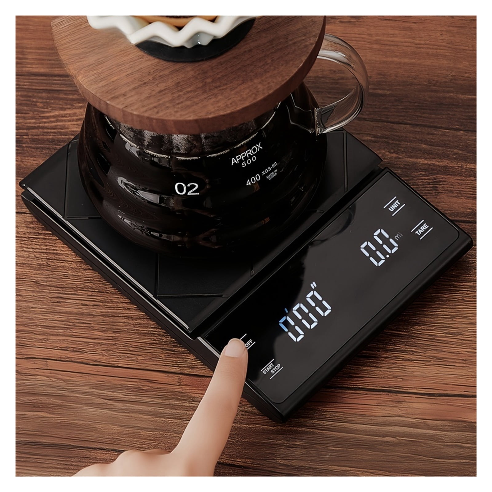 Electronic Coffee Scale with Silicone Pad Digital Food Scale with Timer Precision Portable 3kg ,Multi Measuring Units