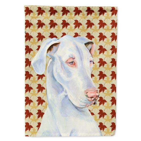Great Dane Fall Leaves Portrait Flag Canvas House Size