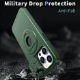 thumbnail image 4 of for iPhone 14 Pro Max Case, Frosted PC Compatible with MagSafe Built-in 360 Rotatable Invisible Kickstand Sliding Window Camera Cover Military Grade Protection Case for iPhone 14 Pro Max, Darkgreen, 4 of 6