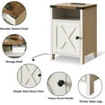 thumbnail image 5 of Vabches Farmhouse Nightstands Set of 2, Small End Bedside Tables with Charging Station & Barn Door Open Compartment, 5 of 7