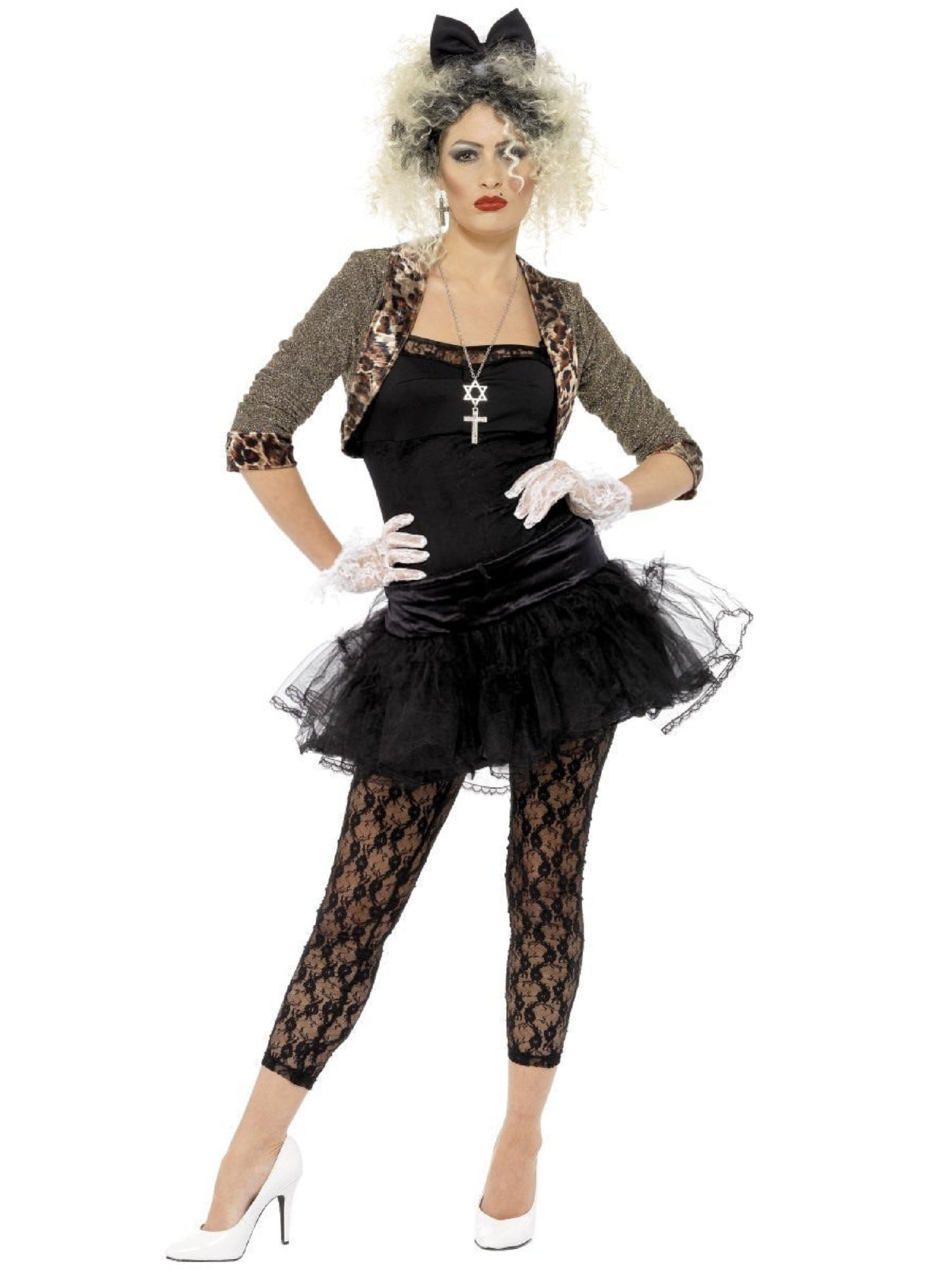 Smiffy's Black XL Fishnet Tights Plus Size Halloween Costume Fancy Dress