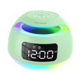 thumbnail image 2 of Reloj despertador digital con altavoz atenuador adorno multifuncional reloj de escritorio LED con dos alarmas para mesita de noche perfecl Verde, 2 of 8