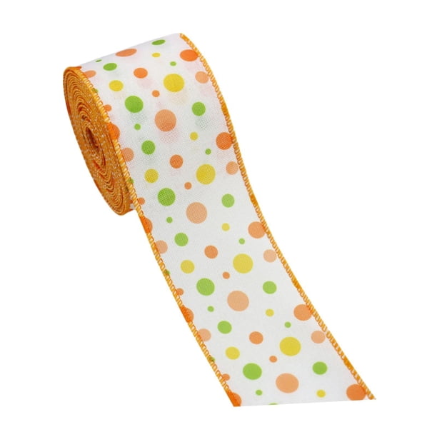 Cinta de Pascua con alambre de 2,5 pulgadas de ancho, rústica, 15 pies de largo, cinta decorativa para A