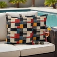 thumbnail image 4 of Colorful Geometric Outdoor Waterproof Pillow Covers, Modern Abstract Art Block Decorative Square Throw Pillowcase Sofa Cushion Sham for Patio/Couch/Chair, 16"x16" 2 Pack, 4 of 8