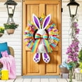 thumbnail image 2 of CASAFUN Easter Bunny Easter Wreaths Decorations Easter Wreaths for Front Door, Cute Bunny Colorful Eggs Hanging Sign for Front Porch Window Wall Farmhouse Indoor Outdoor, 2 of 6