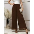 thumbnail image 3 of Weardear Palazzo Pants for Women Dressy Loose Fitting Wide Leg Pants Elastic Waist Chiffon Trousers with Pockets, 3 of 8