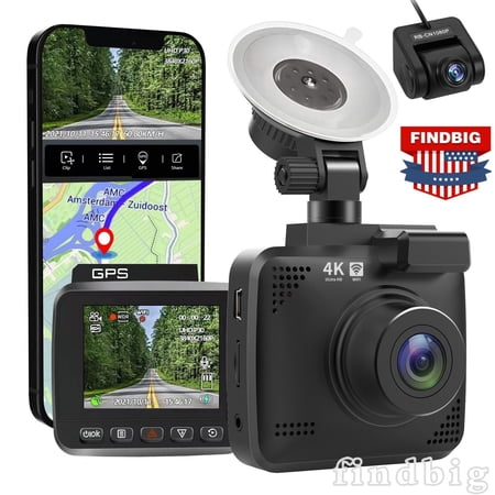 Dual Camera R2-4K Car Dash Cam - 4K Ultra HD 2160P - Built-In WiFi & GPS