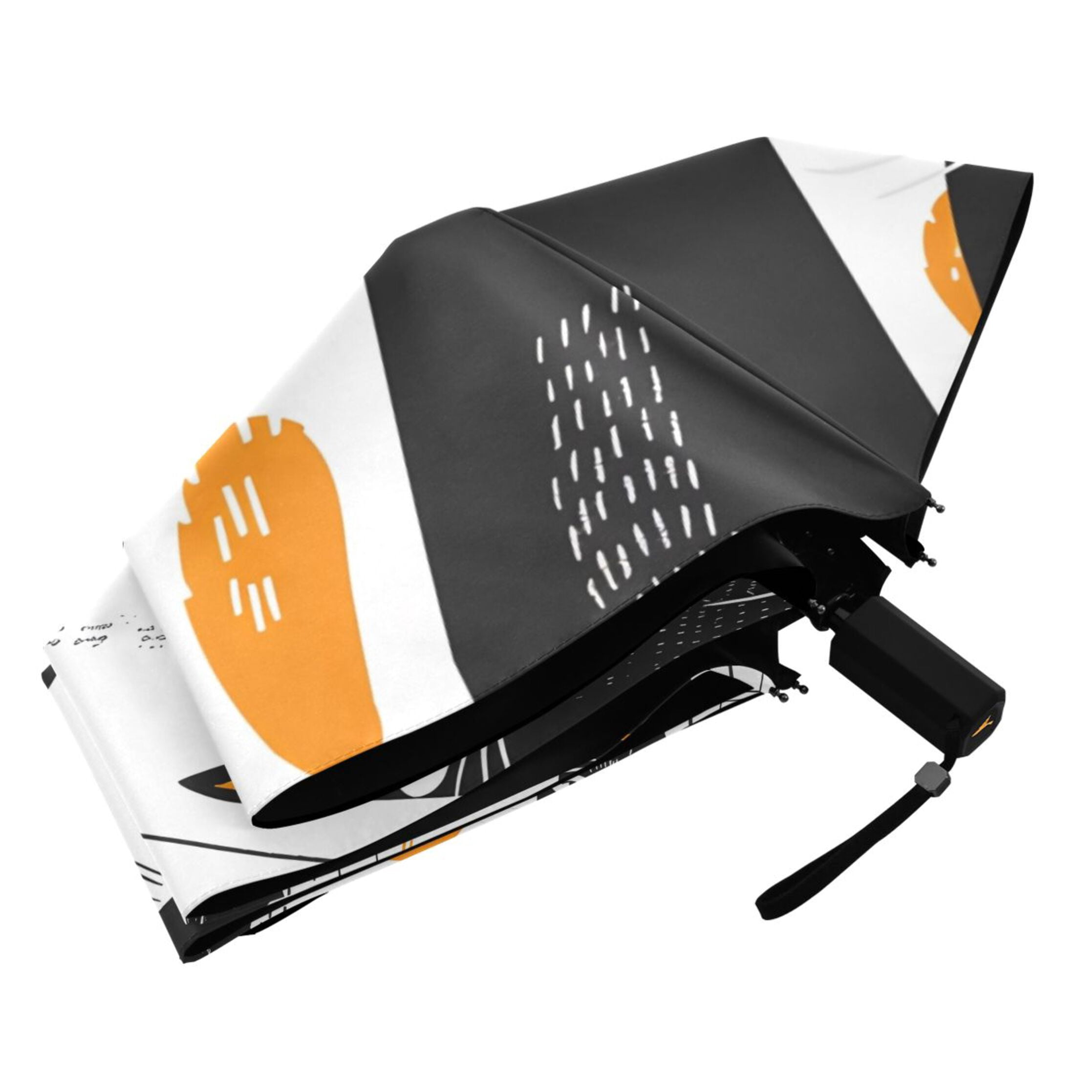 Funny Scandinavian Cats Compact Sun Umbrella Windproof Travel Umbrellas for Rain Strong Portable UV Protection