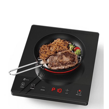 Electric Hot Plate Single Burner Portable Ceramic Cooktop For Cooking Ultra-thin Electric Stove Infrared Burner Cooker,24-Hour Timer Child ty Lock,Compatible With All Cookware 1800W