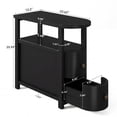thumbnail image 2 of Finmind Solid Wood End Table with 2 Drawers, Fully Assembled Narrow Side Table, Slim Nightstand for Bedroom, Black, 2 of 7