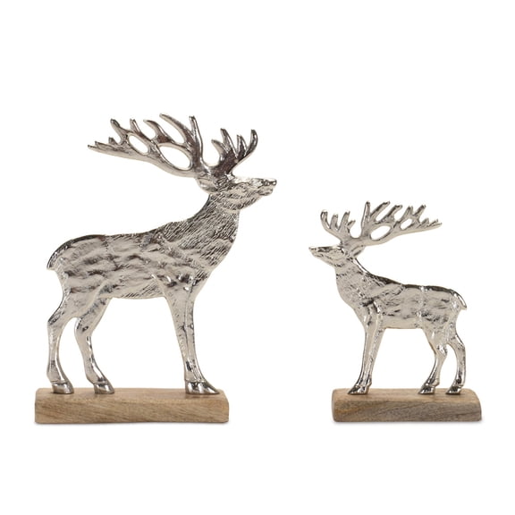 Melrose Deer Christmas Tabletop Decorations - 9.5" - Set of 2