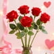 thumbnail image 4 of Plantas Artificiales De Plástico Paquete De 5 Ramos De Flores Artificiales Para Bodas En Casa, Flores Decorativas Multiusos De Plástico En Rojo, 48cm Rkxzt, 4 of 9