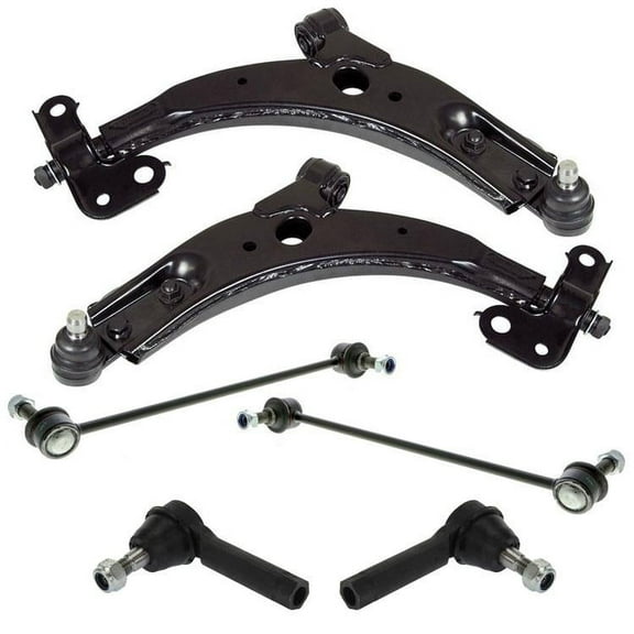 Front Lower Control Arms Tie Rods Sway Bar Links for KIA Spectra 00-04 6pc Kit
