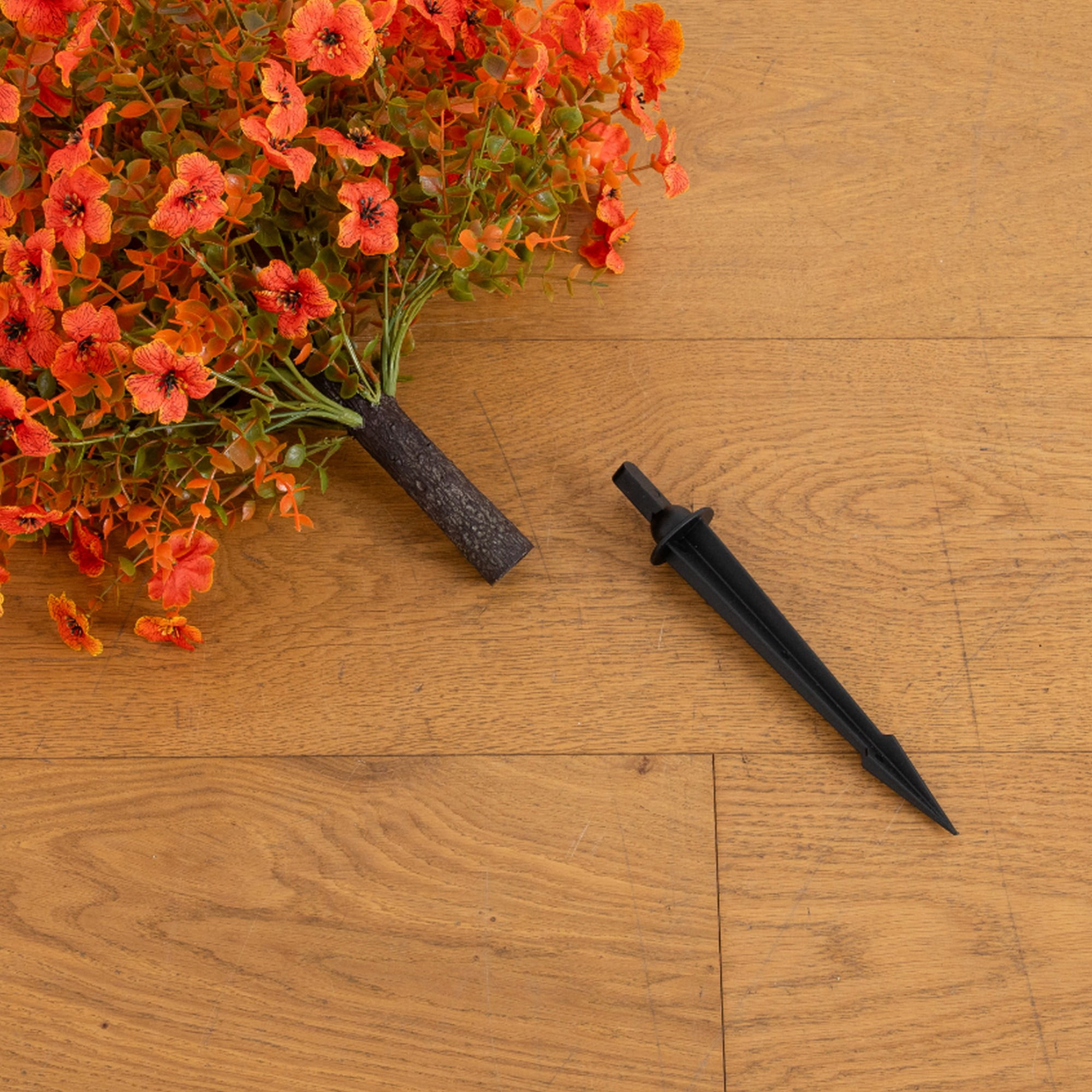 26in. UV Resistant Autumn Artificial Fall Daisy Bush with Integrated Ground Stake (Indoor/Outdoor) - Set of 2