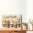 thumbnail image 4 of Just Breathe Bunny Canvas Wall Art – Rabbits in Pots with Butterflies on Rustic Wood – Inspirational: Every Day Is a New Beginning, Breathe, Smile & Start Again – Farmhouse Nursery Decor, 4 of 7