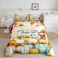 thumbnail image 2 of Erosebridal Ensemble de Couette Très Grand à Imprimé « Happy Fall Y All », Couette en Duvet Citrouille de l'Action de Grâce, Réversible 3 Pcs, Ultra Doux, 2 of 7