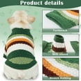 thumbnail image 6 of Classic Turtleneck Knitted Striped Dog Sweater, Warm Soft for Winter Christmas, Small/Medium Dogs & Cats - Green, Medium, 6 of 7