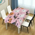 thumbnail image 4 of Yayeee Tablecloths 60" x 108" Rectangle Wrinkle Resistant Party Table Cover, Pink Halloween Ghosts, 4 of 8