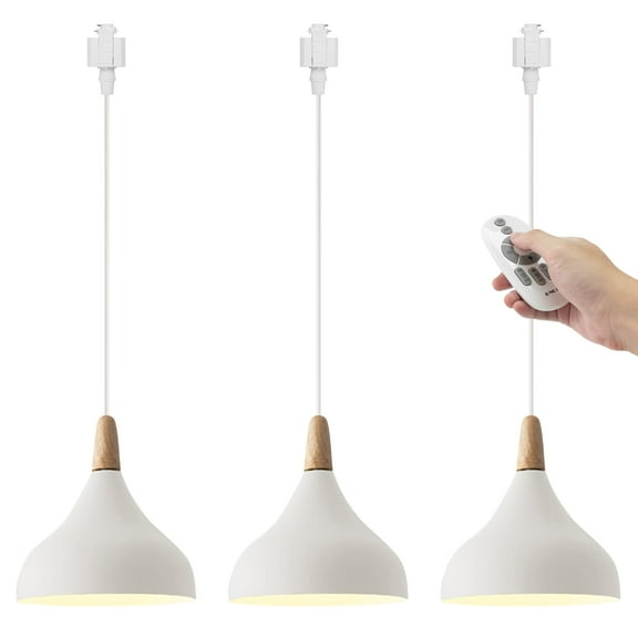 Kiven 3-Light H-Type Track Lighting Pendants,Dimmable Modern h Track Pendant Lights,Decorative Track Lighting Fixture for Kitchen Island Hallway Restaurant,White