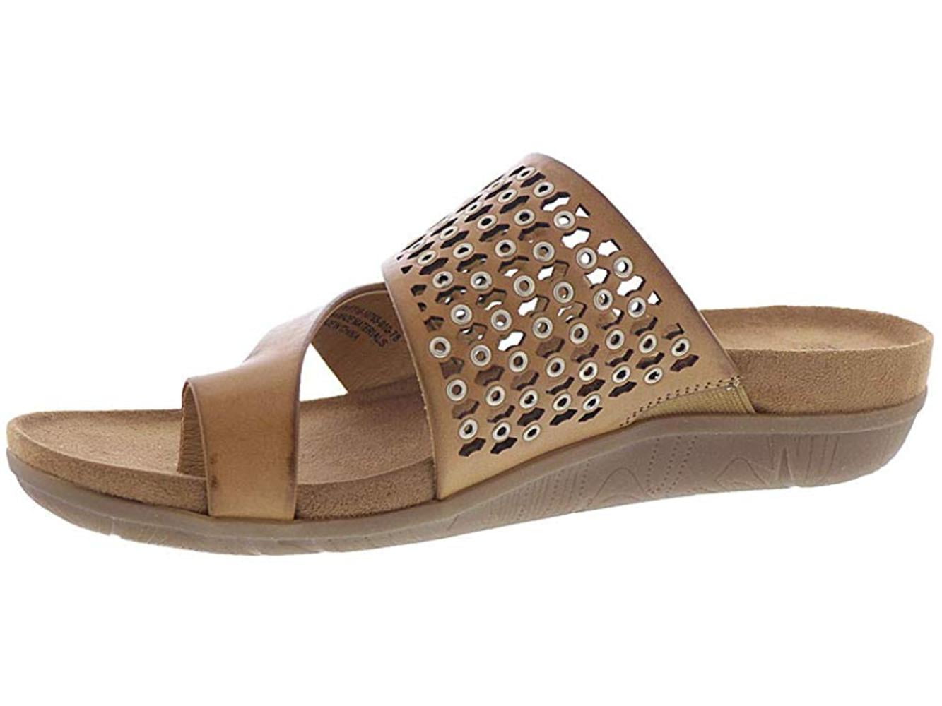 Bare Traps Womens Juny Leather Open Toe Casual Slide Sandals - Walmart.com