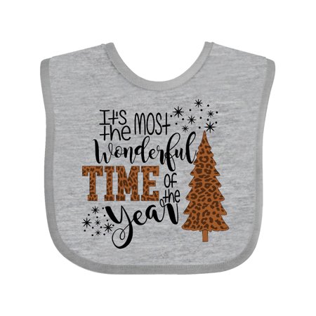 

Inktastic Christmas It s the Most Wonderful Time of the Year Cheetah Gift Baby Boy or Baby Girl Bib