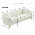 thumbnail image 3 of Newest Oversized Chenille Sofa,Luxury 3+3 Seater Deep Couch,Modern Tufted Couch, Gold Metal Legs Sofa for Living Room, Bedroom, Apartment (Beige), 3 of 9