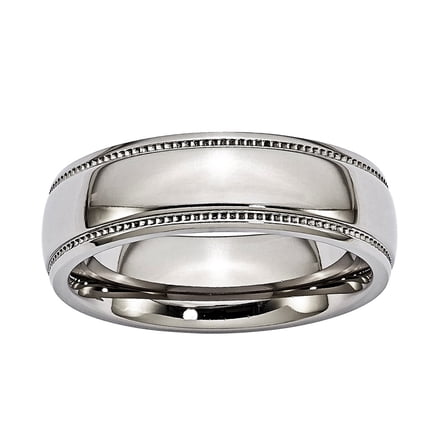 Titanium 7mm Comfort-fit Milgrain Band