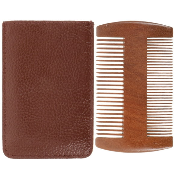 Milisten Travel Friendly Wood Beard Combs for Men with Styling Tool Brown 1Set