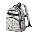 thumbnail image 2 of Baseballs and Mom Letters White Backpack for School, Cute School Bag with Adjustable Shoulder Straps and Padded Back, 15.25"x11.5"x5.25", 2 of 5
