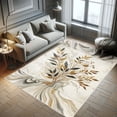 thumbnail image 5 of Ambesonne Leafy Art Decorative Rug Carpet, Marble Look Leafy Stripes, 2' 2" x 3' 7", Ivory Dark Mustard Grey, 5 of 5