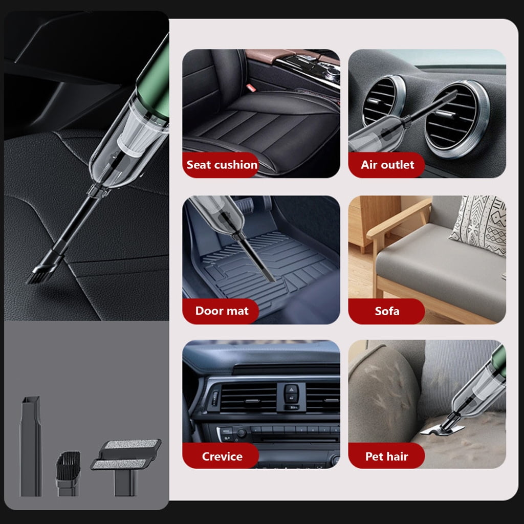 AOOOWER Portable Car Vacuum Cleaner Powerful Suction Rechargeable Fast Charging