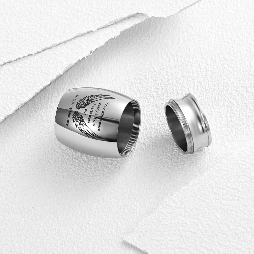 Mini Urns for Human Ashes 1.18 Inches Mini Sized Urns for Ashes Adult Male Female Keepsake Cremation Urns for Ashes Stainless Steel-Angel Wings Mini Keepsake