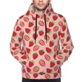 thumbnail image 4 of KLL Strawberries Print Mens Hoodie Long Sleeve Casual Pullover Hooded Sweatshirt Fashion Drawstring Hoodies with Pocket-3X-Large, 4 of 6