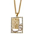 ALLAH Muslim Zulfiqar Crystal Pendant Necklace with Quranic Four Qul ...