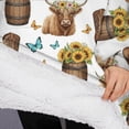 thumbnail image 3 of Oversized Wearable Blanket Hoodie,Highland Cow Barrel Boot Butterfly Pattern Sherpa Blanket Hoodie with Super Pockets,Super Warm Fuzzy Pullover for Women & Men, 3 of 6
