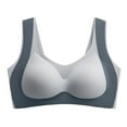 thumbnail image 6 of SMihono Wide Strap Ladies Wireless Seamless No Underwire Sleep Bras for Older Women Full Coverage Everyday Wirefree T Shirt Bra Gray XL, 6 of 6